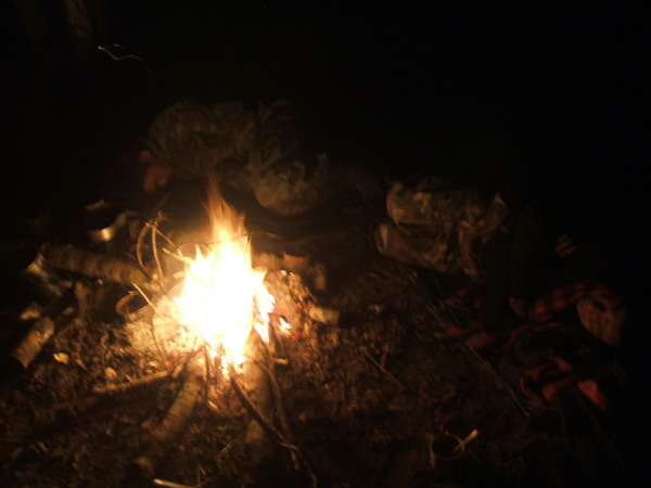 Khao Yai national park rangers camping in a cold night