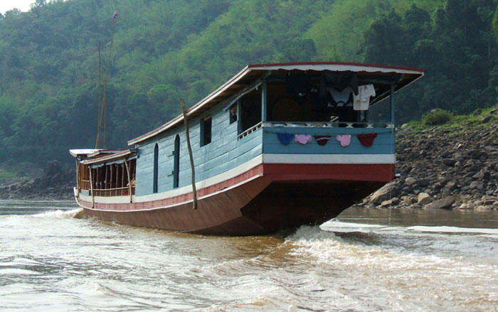 A Mekong boat in northern Laos