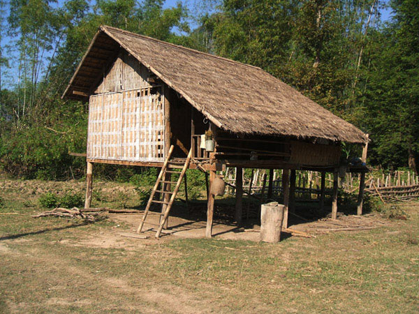 A Lao village on Hinboun river bank
