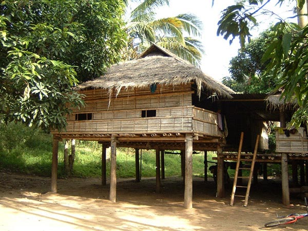 A Nail-less house in a Karen house, Thailand